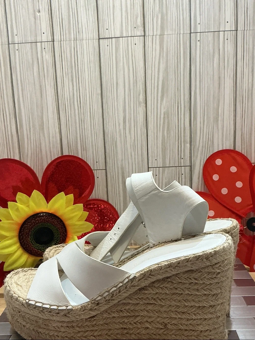 Sigerson Morrison White Espadrille Wedge Sandals